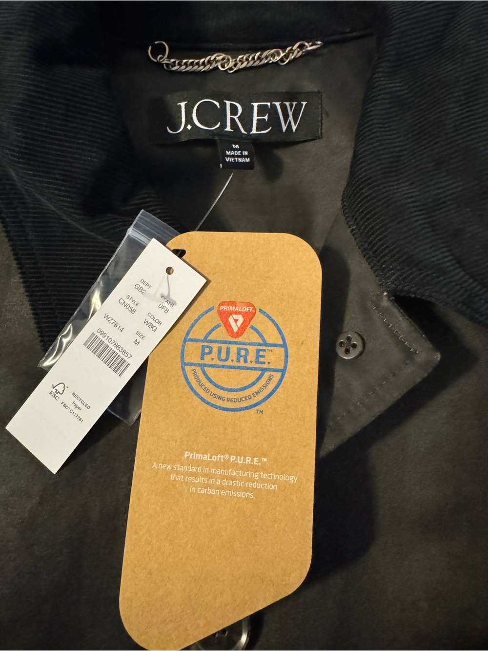 J. Crew Black Grey Coated Barn Jacket Button Front - Picture 9 of 12